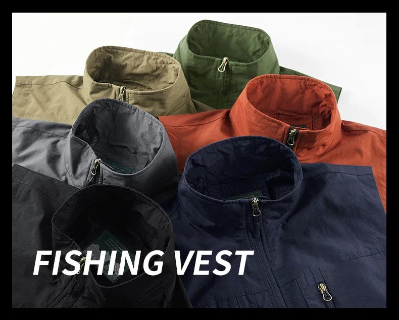 Grande taille hommes été en plein air randonnée gilet tactique multi-poches léger coque souple utilitaire voyage Safari Cargo gilet hommes