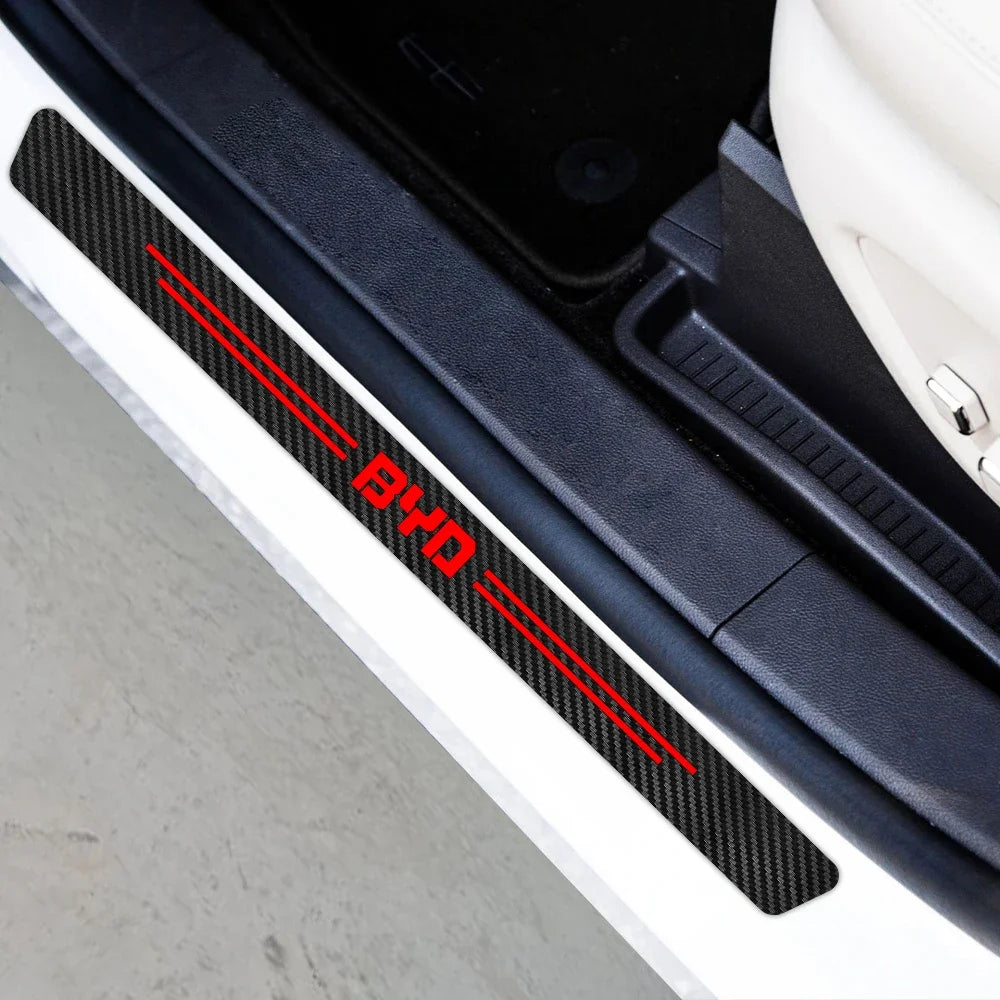 Autocollant de protection de seuil de voiture, 4 pièces, accessoires de voiture pour BYD F3 E6 Yuan Plus Atto F0 G3 I3 Ea1 Song Max Tang Dmi