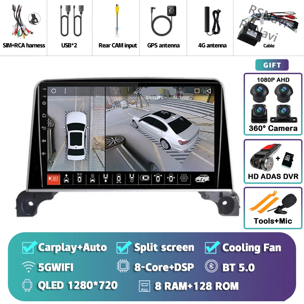 Android 15 Carplay Auto 2K écran autoradio multimédia lecteur vidéo pour Peugeot 5008 4008 3008 2017 - 2020 2din Autoradio stéréo