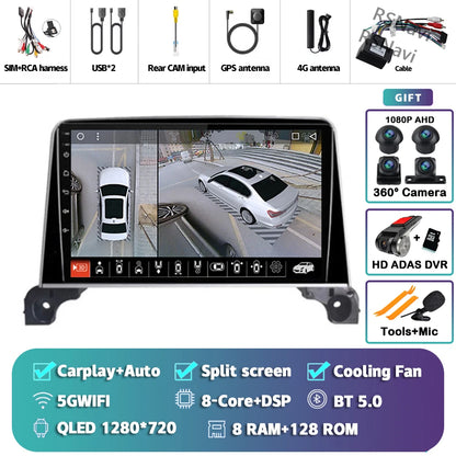 Android 15 Carplay Auto 2K écran autoradio multimédia lecteur vidéo pour Peugeot 5008 4008 3008 2017 - 2020 2din Autoradio stéréo