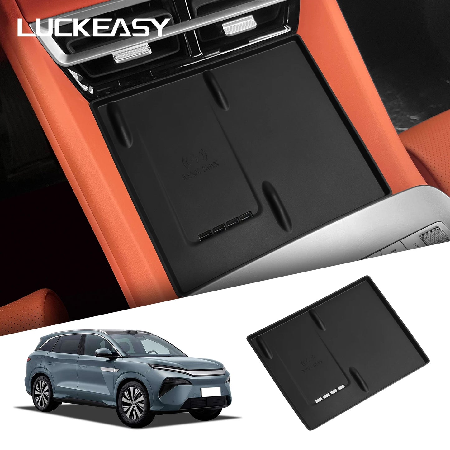 Tapis de chargement sans fil antidérapant pour BYD Tang L 2025, tapis de protection pour chargeur de téléphone de voiture, accessoires d'intérieur