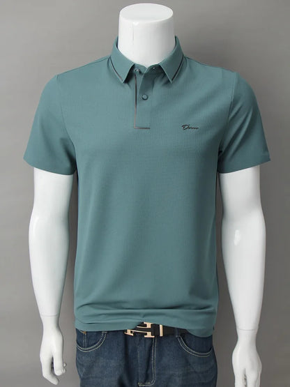 T-shirt à manches courtes pour hommes marque de luxe légère polo populaire haut confortable et soyeux respirant et décontracté 2025 été
