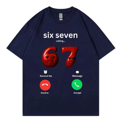 67 appelle drôle Meme T-shirt hommes femmes haute qualité mode surdimensionné T-shirts été décontracté coton à manches courtes T-shirts