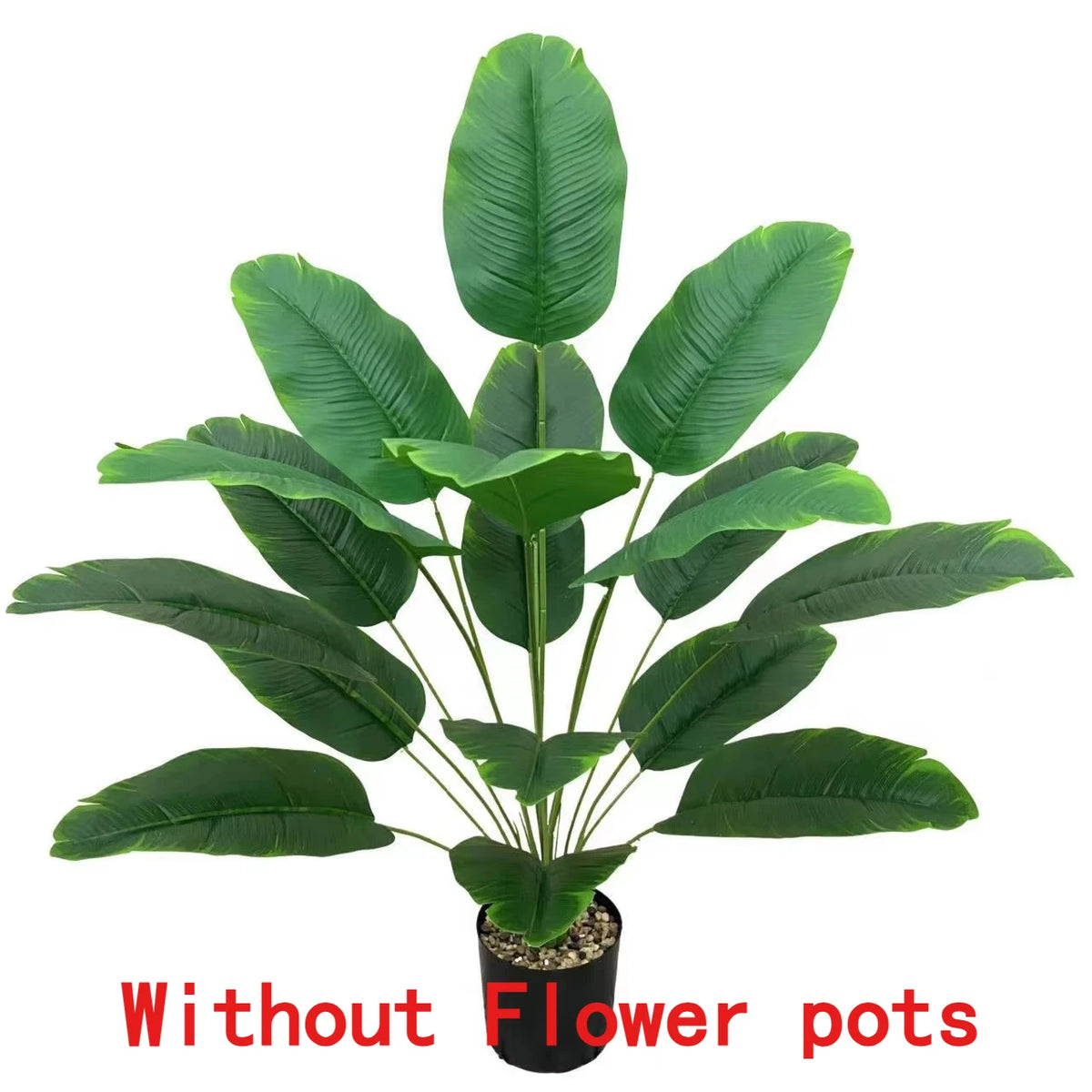 Arbres banane artificiels avec 48 feuilles tropicales réalistes, pour jardins, mariages, maisons, bureaux, sans Pots de fleurs, 2 pièces