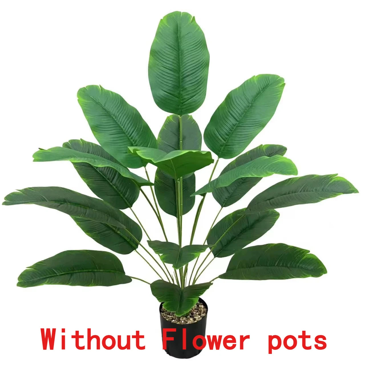 Arbres banane artificiels avec 48 feuilles tropicales réalistes, pour jardins, mariages, maisons, bureaux, sans Pots de fleurs, 2 pièces