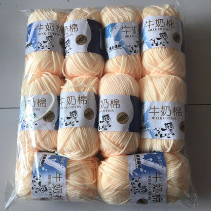 Fil de laine et de coton au lait, 500g, fil au Crochet pour écharpe tricotée à la main, pull, sacs de poupées, bricolage, fournitures de tricot au Crochet, 10 pièces/lot