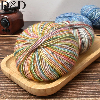 Rouleau de fil à gâteau dégradé, 50g/rouleau, bricolage, laine tricotée à la main, fil Mohair, fil de coton, fil doux au Crochet, vêtements, chapeau, écharpe