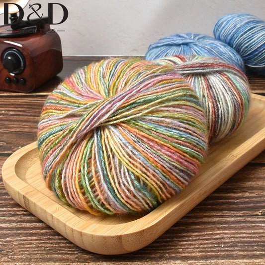 Rouleau de fil à gâteau dégradé, 50g/rouleau, bricolage, laine tricotée à la main, fil Mohair, fil de coton, fil doux au Crochet, vêtements, chapeau, écharpe