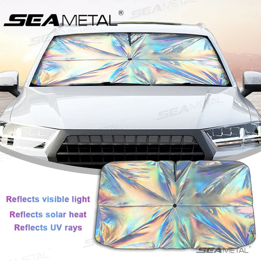 SEAMETAL – pare-soleil universel pour pare-brise de voiture, couverture de pare-soleil pour fenêtre avant, Film de réflexion UV automobile d'été, isolation thermique pour parapluie