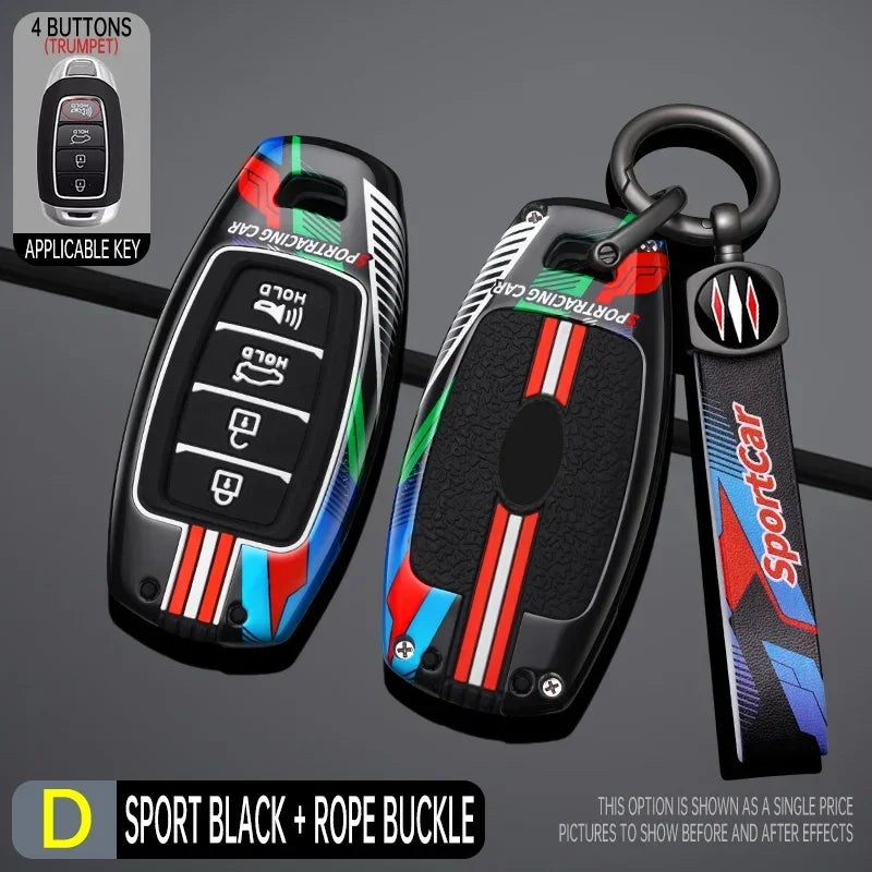 Étui pour clé de voiture en métal, housse pour Hyundai Accent Solaris Sonata Palisade Kona Azera Creta I20 I30 IX35 IX25 Elantra Grandeur Ig