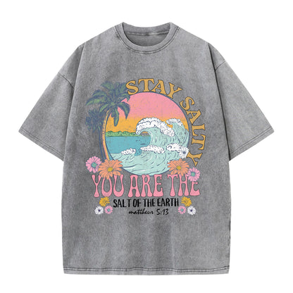 Restez salé vous êtes le sel de la terre femme T-Shirt rue respirant T-Shirts col rond Cool manches courtes Simple T-Shirt ample