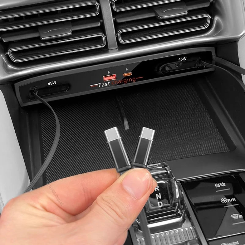 Boîtier de chargement rapide pour voiture BYD Song PLUS Dmi EV Seal U 2023 – 2025, station d'extension de commande centrale, extension Hub, chargement Usb
