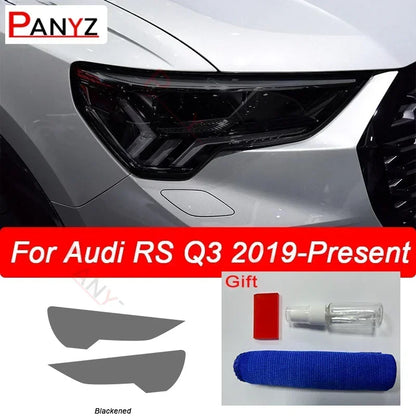 Film de protection pour phares de voiture, 2 pièces, pour Audi Q3 8U F3 2012-présent RSQ3 Sportback 2020, autocollant Transparent en TPU noir