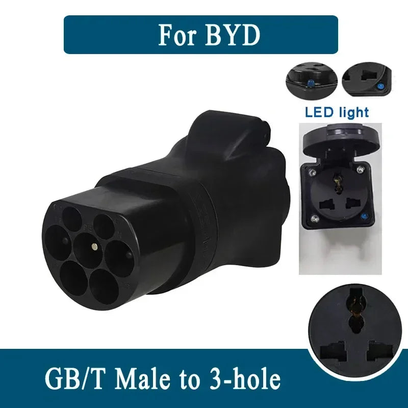 Câble de charge de décharge de voiture EV, adaptateur de station d'alimentation pour BYD Atto 3, prend en charge V2L, GB, T, mâle, femelle vers EU Schuko, V2L