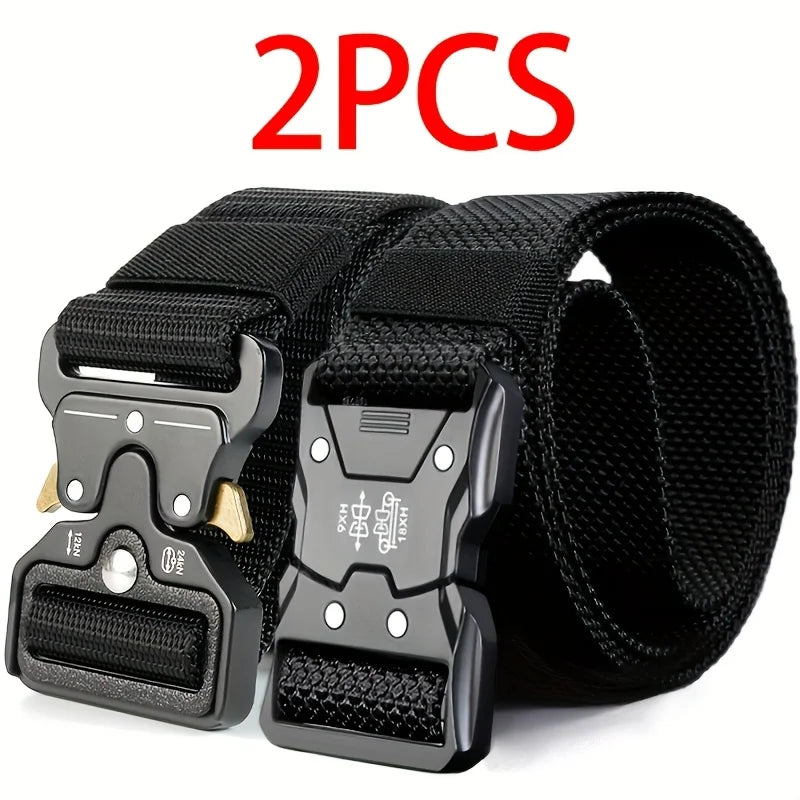 Ensemble de 2 ceintures pour hommes, nouvelle collection, ceinture décontractée à boucle à dégagement rapide, idéale pour les cadeaux de remise de diplôme, les cadeaux d'anniversaire, les cadeaux de la fête des pères