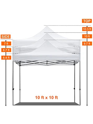 SucceBuy 10x10 Pop Up auvent tente extérieure dix avec parois latérales amovibles et sac à roulettes abri portable instantané pour camp de fête