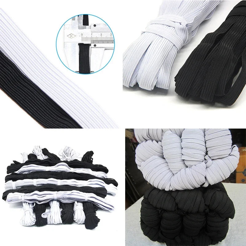 Bandes élastiques plates blanches/noires, 3/4/5/6/8/10MM, bande élastique pour vêtements de mariage, pour bricolage, couture, corde extensible