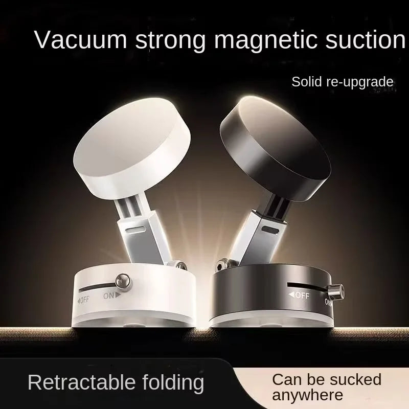 360 °   Rotation sous vide Double face ventouse magnétique Support de téléphone de voiture tableau de bord de voiture Support de cellule Mobile Support de téléphone pliable