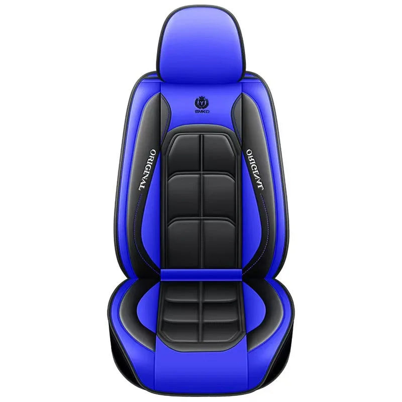 Housse de siège tout compris, coussin de siège de voiture entièrement en cuir, housse de siège de conducteur et de passager pour siège unique, coussin universel toutes saisons