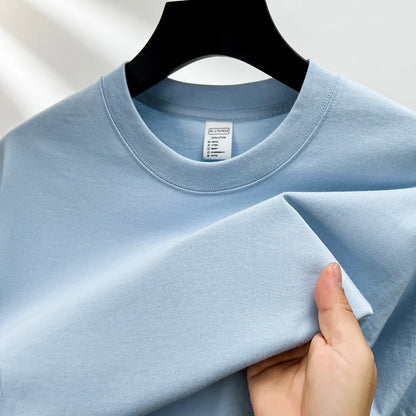 100% coton Été marque haut de gamme hommes manches courtes col rond Fashion Edition Type demi - manches top respirant t t - shirt