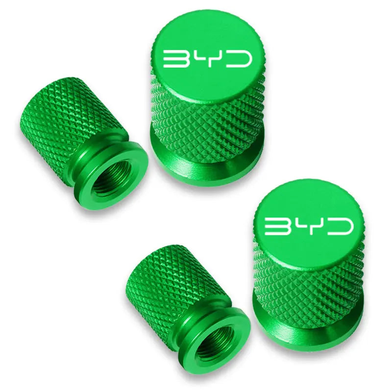 Couvercle de bouchon de Valve de pneu de roue de voiture en aluminium, accessoires de voiture, 4 pièces, pour BYD Atto 3 Act 3 Tang F3 E6 Dmi Yuan Song plus EV2022 2023
