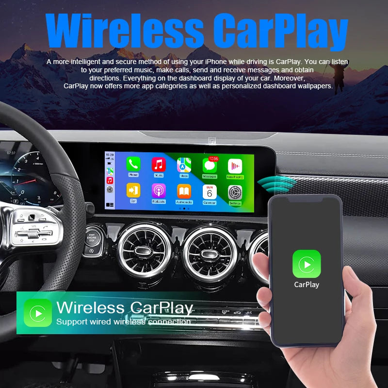 2025 sans fil CarPlay Android Auto pour Mercedes Benz classe A W177 2019-2022 MBUX NTG6.0 10.25 OEM écran miroir lien Airplay