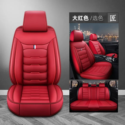 Housse de siège de voiture universelle fendue, entièrement entourée, respirante, confortable, de luxe, en cuir, coussin de siège de voiture, housse de siège complète