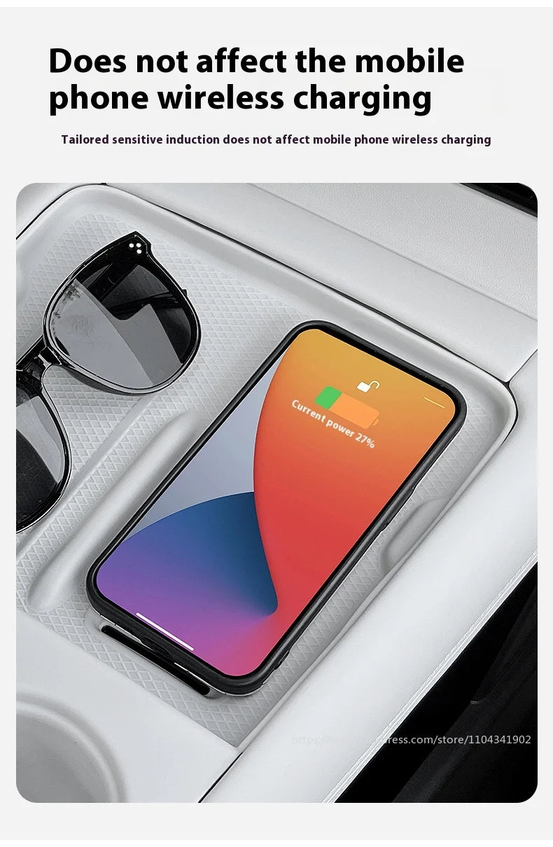 Xiaopeng-Coussin en silicone de charge sans fil, intérieur de protection, contrôle central, tasse à eau, adapté pour Xpeng G6