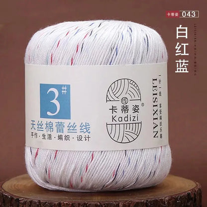 Fils de dentelle en coton mercerisé, fils de dentelle au crochet, broderie à la main, artisanat d'art, couvertures de bricolage, écharpe et pull, taille 3, # 100%