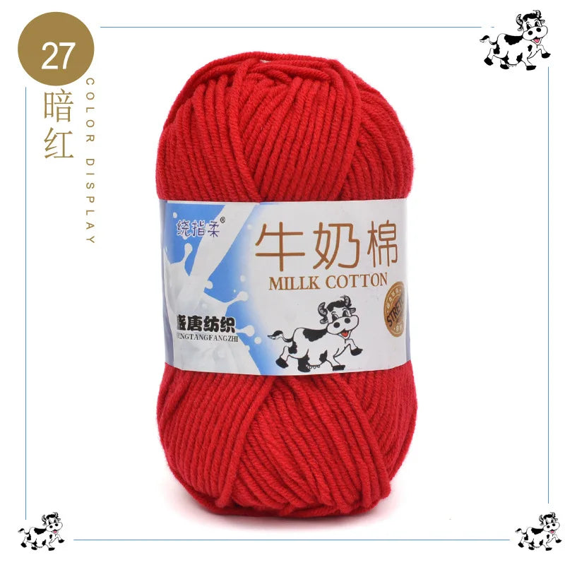 Fil à tricoter en coton au lait, 5 brins, 50g, pour bricolage de sacs de poupée, fil, écharpe, chaussettes