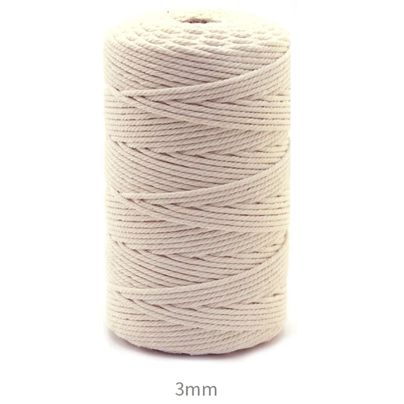 Macramé en ULde coton pour bricolage, artisanat, cintres de plantes, Noël et mariage, 1mm, 2mm, 3mm, 4mm, 5mm, 6mm, 109 verges, 218 verges