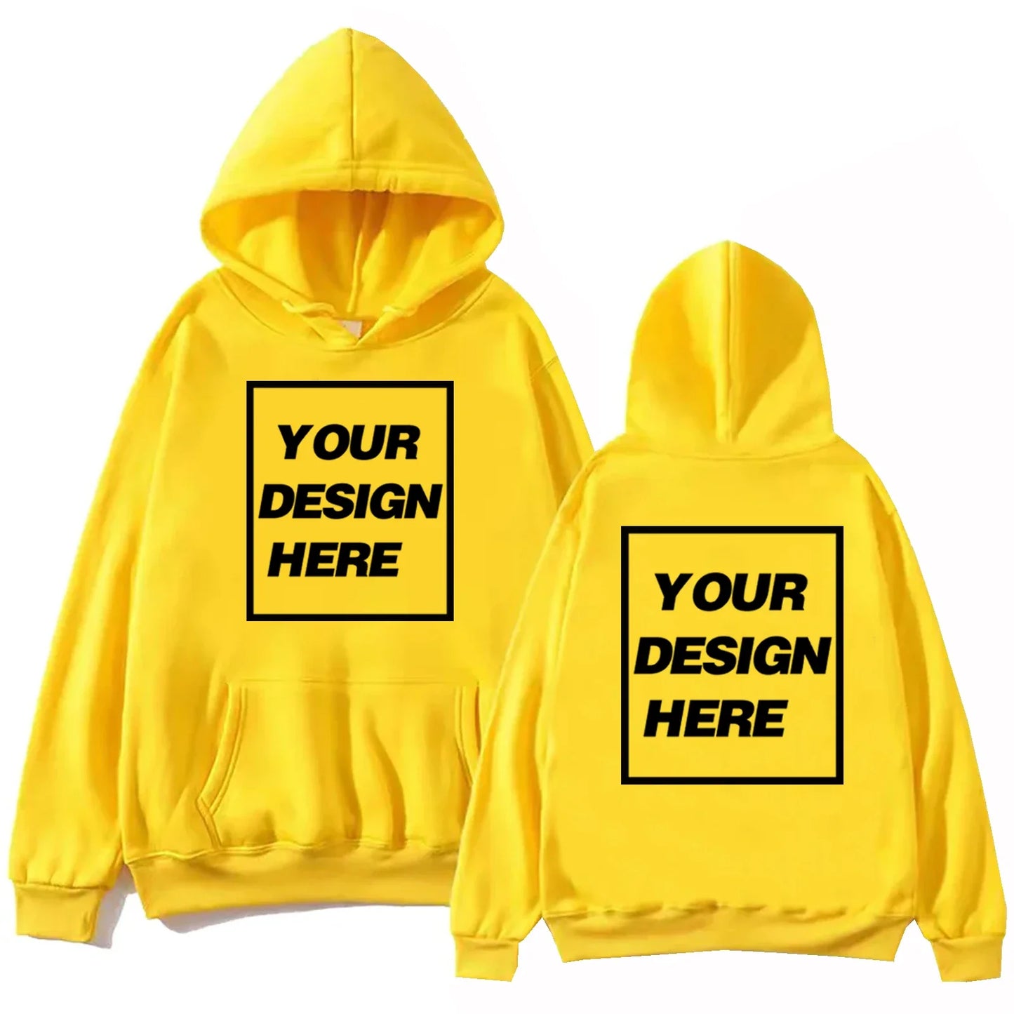 Sweat à capuche Harajuku personnalisé unisexe streetwear avec texte ou design