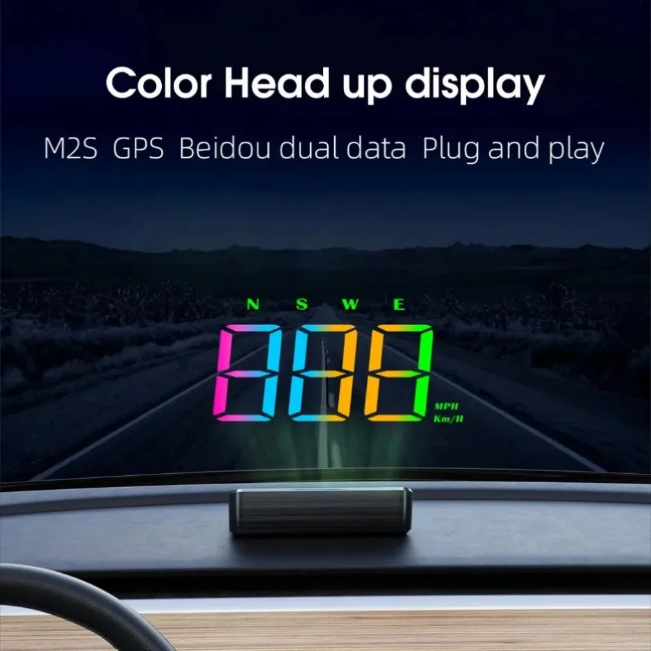 Système de projecteur de compteur de vitesse GPS de pare-brise de voiture HUD avec affichage haute définition alerte de survitesse affiche la vitesse Plug and Play