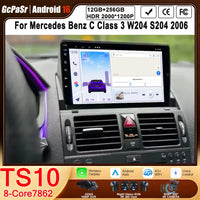 Pour Mercedes Benz classe C 3 W204 S204 2006 - 2011 Android 15 Carplay Auto autoradio multimédia lecteur vidéo Navigation GPS DSP