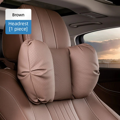Coussin de tête de siège auto universel de haute qualité, oreiller de nuque en cuir perforé respirant, support lombaire pour voiture