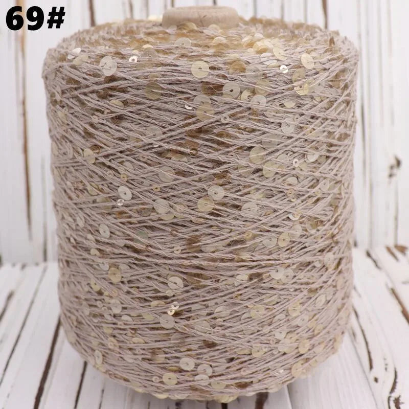 Fil à paillettes spécial 300, 900M, 100% coton, 6mm + 3mm, accessoires pour vêtements, bricolage, poupée de chiffon, fil à tricoter