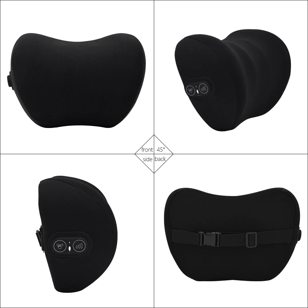 Oreiller cervical électrique pour voiture, vibration valide, support de voiture intelligent, coussin lombaire, siège, sauna, repos du dos