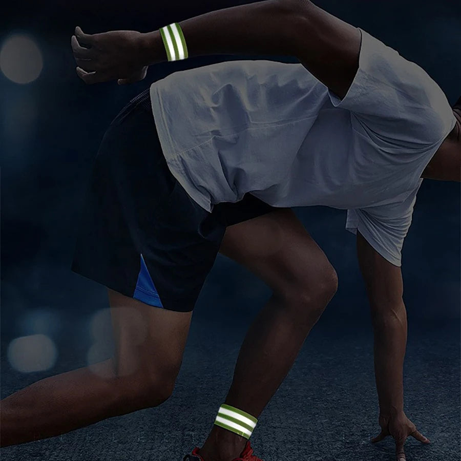 Bandes réfléchissantes pour marche nocturne, cyclisme, course à pied, bande réfléchissante de sécurité pour poignet, bras, cheville, jambe, haute visibilité