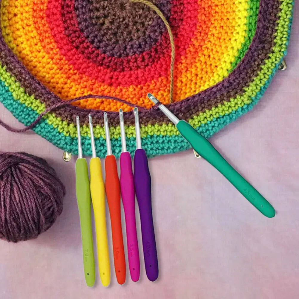 Ensemble de crochets en fil Ogo Grossier avec étui, poignée ergonomique, kit de 11 crochets colorés pour la colonne vertébrale, cadeaux de grand-mère