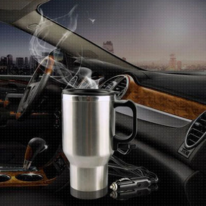 Tasse chauffante pour voiture de 450ml, bouilloire électrique de voyage en acier inoxydable, tasse chauffante pour voiture 12V pour chauffer l'eau, café, lait, thé