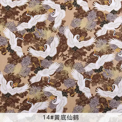 Tissu bronzé Kimono japonais 50x145cm, tissu en coton imprimé fleurs de cerisier Sushi, matériaux de bricolage, accessoires de Patchwork pour la couture
