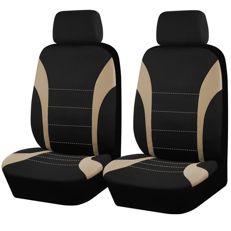 Housses de siège de voiture universelles en tissu Polyester, adaptées à la plupart des voitures, Suv, camion, avec Airbag, accessoires de voiture compatibles, housse de siège intérieur