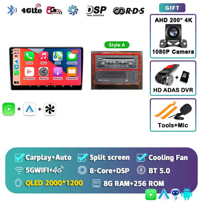 Autoradio Android 15 pour Peugeot 307 CC 307CC 307SW 2002 - 2013 sans fil Carplay Android Auto stéréo lecteur multimédia 4G 2 Din