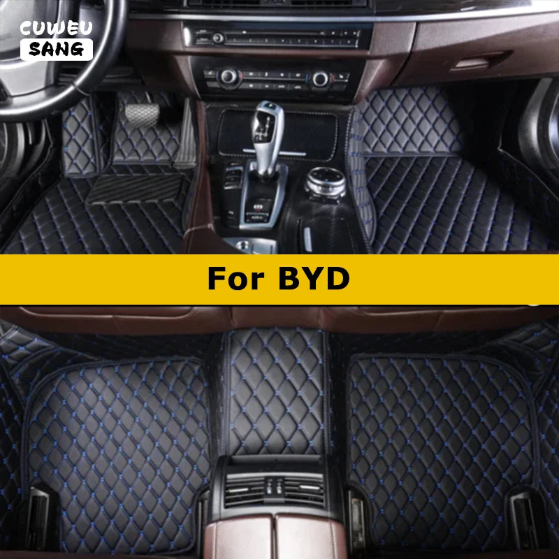 CUWEUSANG tapis de sol de voiture personnalisé pour BYD Atto 3 joint de dauphin F0 F3 F6 E6 G3 G6 S6 chanson Qin Auto tapis pied Coche accessoire