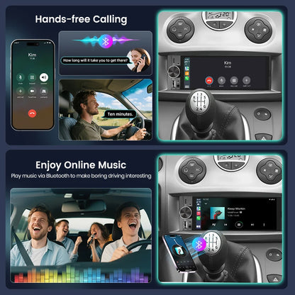 Junsun 6.86 ''1 Din autoradio Bluetooth sans fil pour Apple Carplay Android Auto FM MP5 lecteur Radio universel IPS écran tactile
