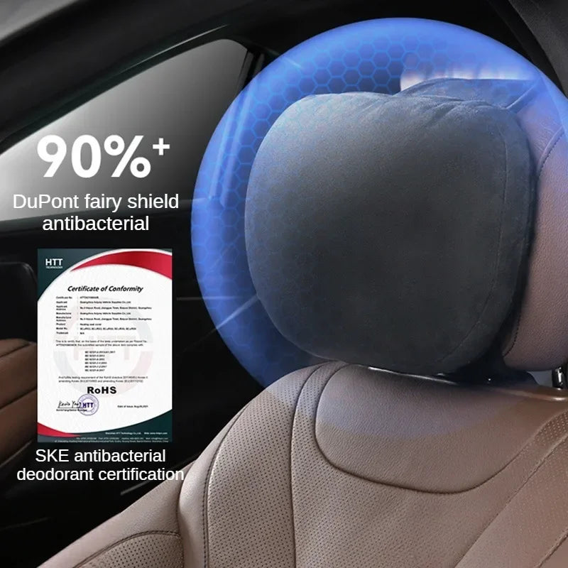 Appui-tête de voiture en coton à mémoire de forme, 2 pièces, Support de cou, accessoires de voiture, classe de siège, doux, universel, réglable, oreiller de voiture, coussin de repos du cou