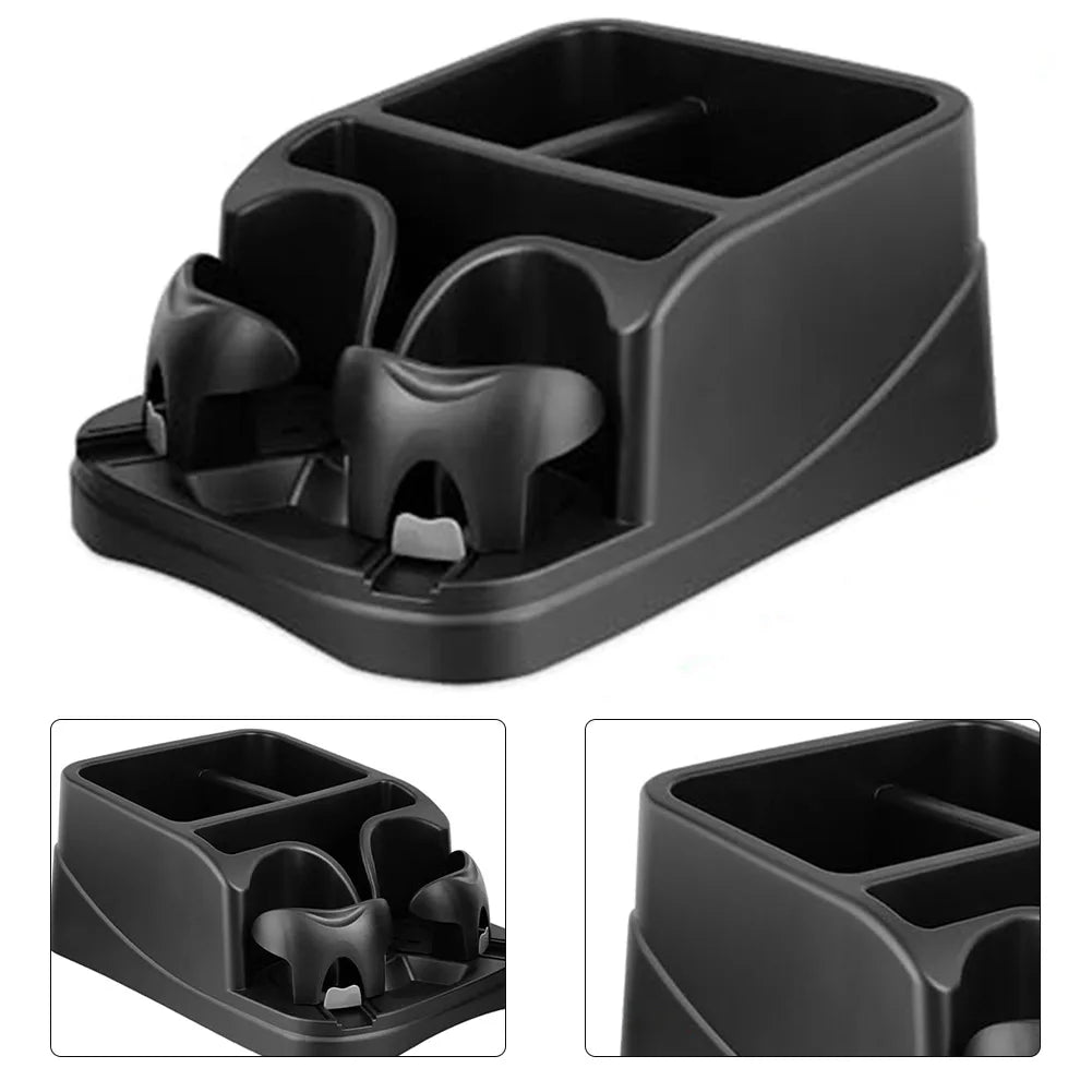 Boîte de rangement d'accoudoir de Console de voiture, support de plateau de siège de fente de voiture, organisateur avec 2 porte-gobelets réglables pour camions, rangement