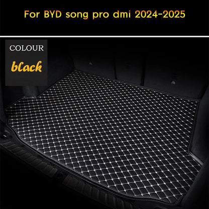 Polymères de coffre de voiture en cuir Élpersonnalisés pour BYD Song Pro Dmi, détails intérieurs, tapis, accessoires de voiture, 2024-2025