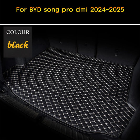 Polymères de coffre de voiture en cuir Élpersonnalisés pour BYD Song Pro Dmi, détails intérieurs, tapis, accessoires de voiture, 2024-2025