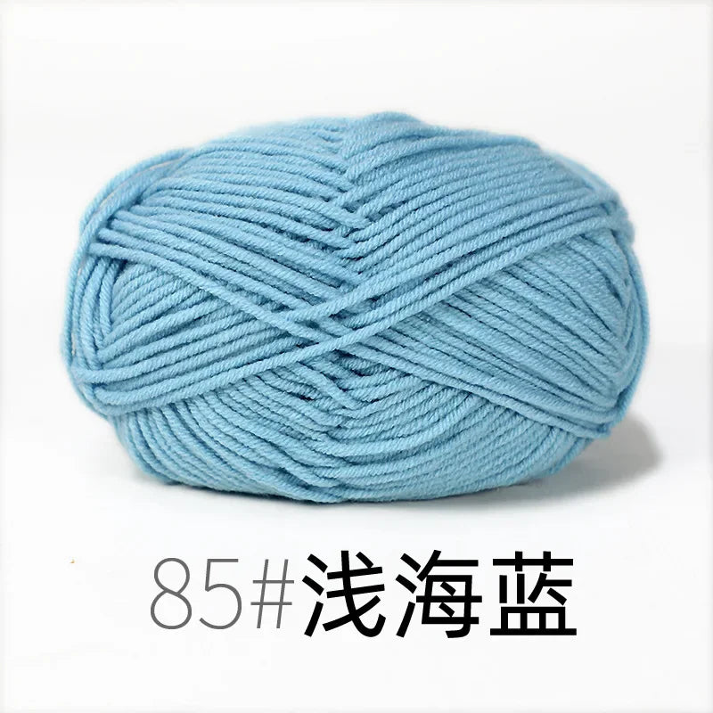 Fil de Lanas teint en coton au lait, 86 couleurs, 4 plis, pour bébé, chapeau, écharpe, pull, poupées, artisanat fait à la main